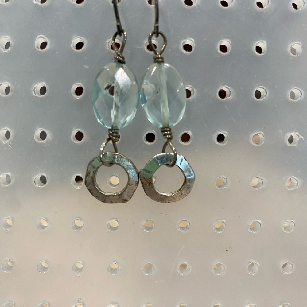 Elegant Silver and Blue Dangle Earrings
